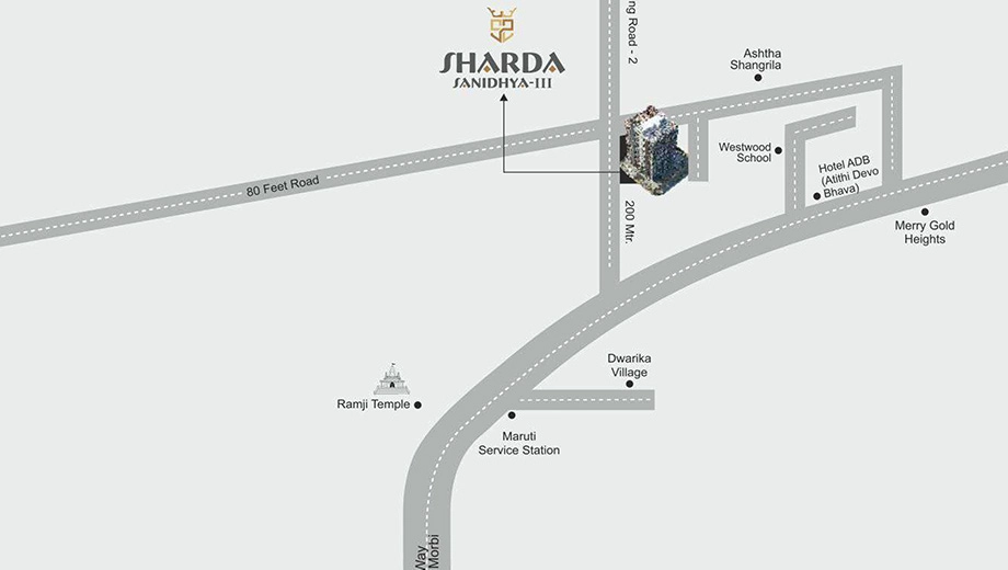 Location of VMK Sharda Sanidhya 3 in Madhapar, Rajkot - Image 435242