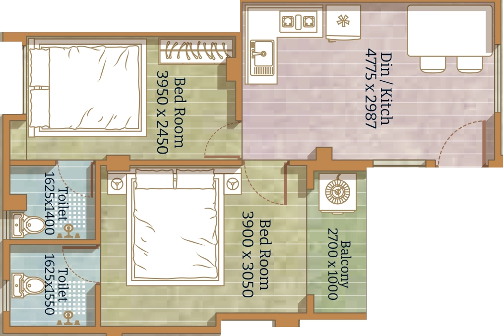 2 BHK Flat in Vinayak Raajkutir in Rajarhat, Kolkata - Image 931183