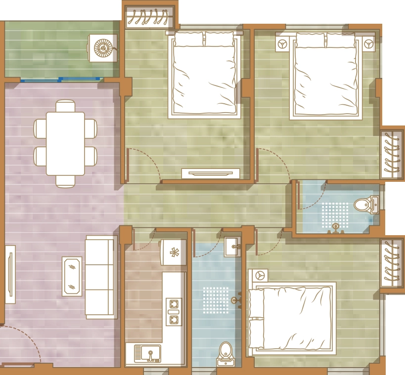 3 BHK Flat in Vinayak Raajkutir in Rajarhat, Kolkata - Image 931186