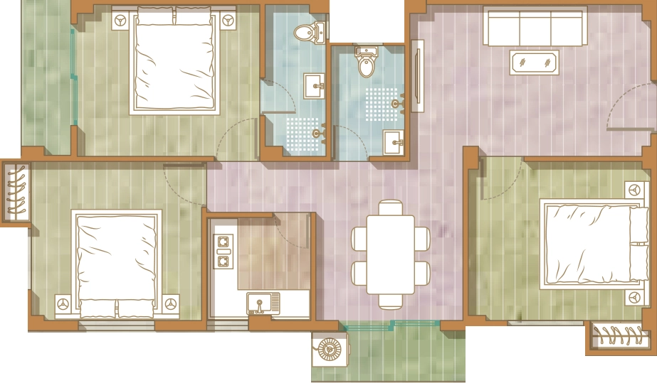 3 BHK Flat in Vinayak Raajkutir in Rajarhat, Kolkata - Image 931187