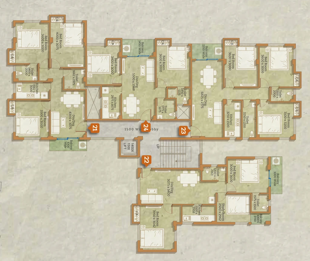 Floor Plan of Vinayak Raajkutir in Rajarhat, Kolkata - Image 435234