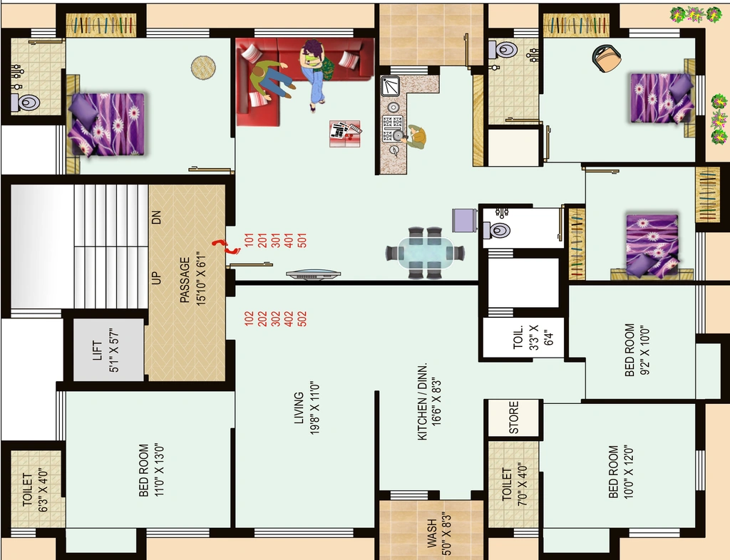 Floor Plan of Shree Premkunvar in Madhapar, Rajkot - Image 435261