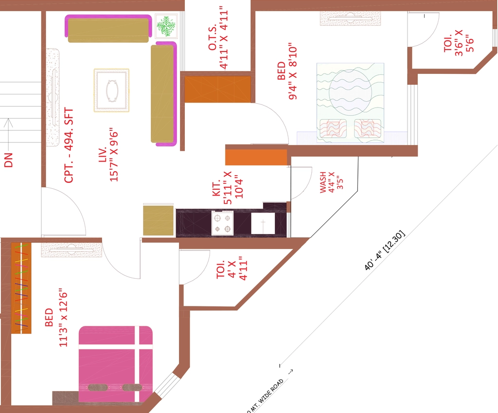 2 BHK Flat in Bhikhalal Shital Flat in Rail Nagar, Rajkot - Image 931194