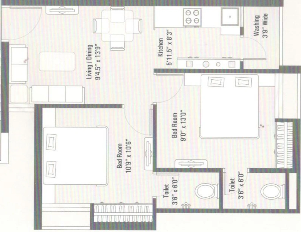 2 BHK Flat in Babubhai Shivalay E in Rail Nagar, Rajkot - Image 931196