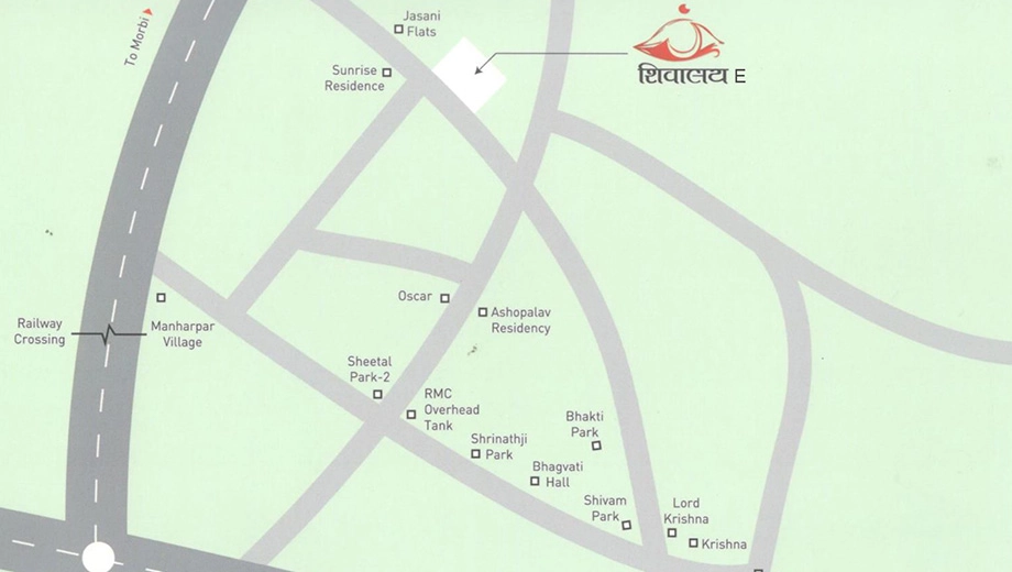 Location of Babubhai Shivalay E in Rail Nagar, Rajkot - Image 435284