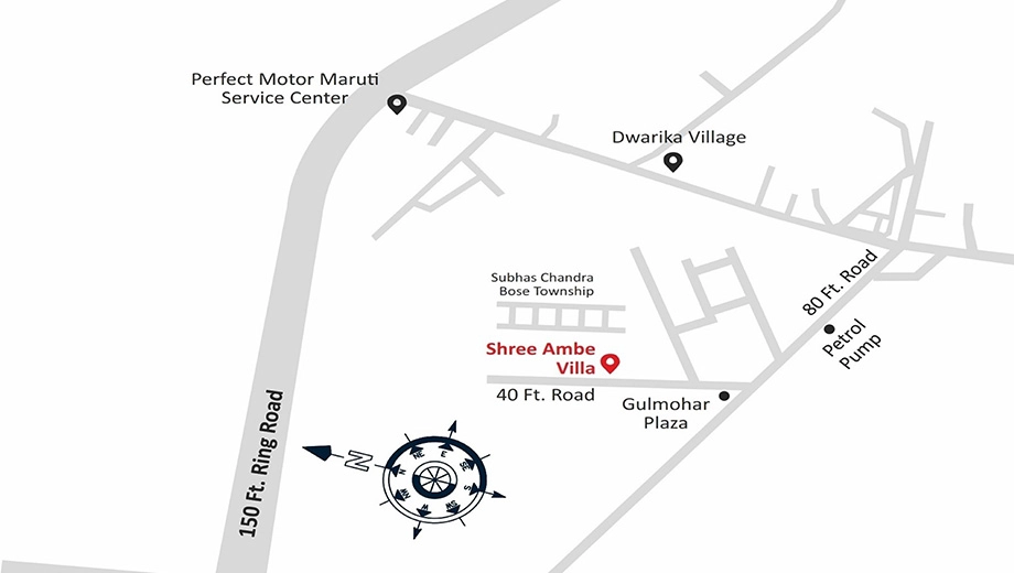 Location of Commercial Shree Ambe Villa in Rail Nagar, Rajkot - Image 435295