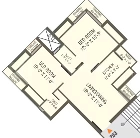 2 BHK Flat in Shree Shyama Sky Life in Rail Nagar, Rajkot - Image 931203