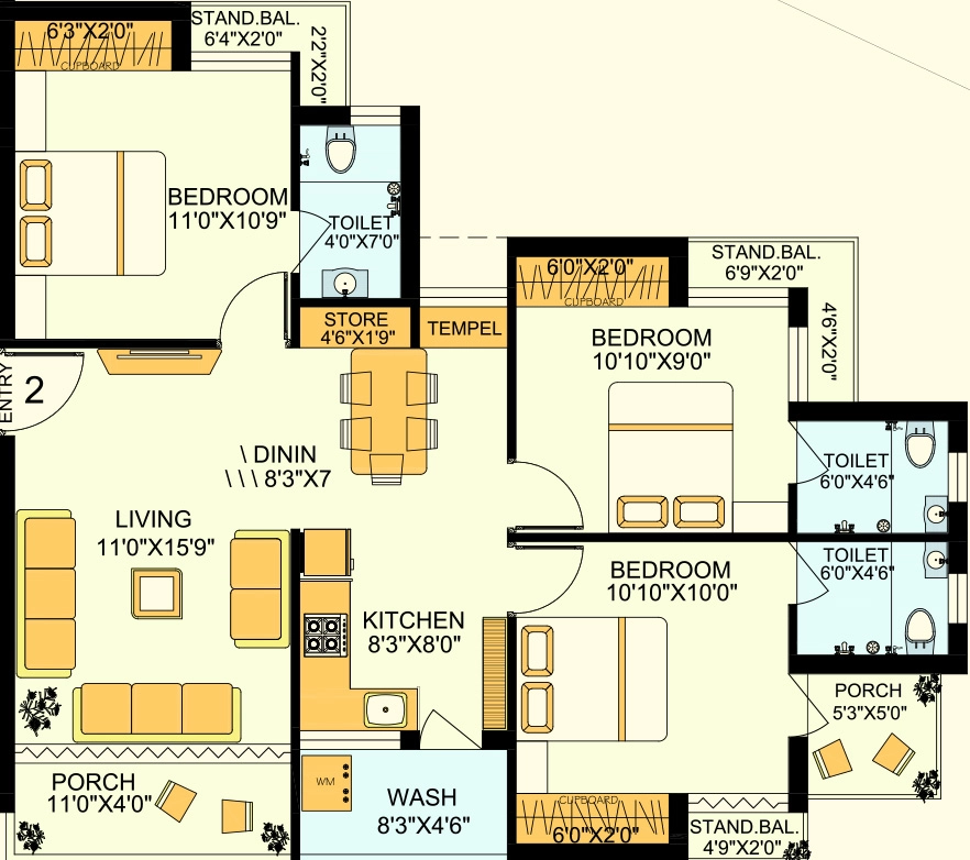 3 BHK Flat in Paresh Shreeji 7 in Kotharia, Rajkot - Image 931207