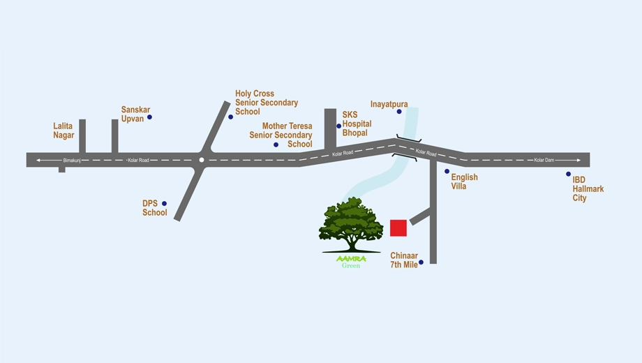 Location of Aamra Green in Kolar Road, Bhopal - Image 435354