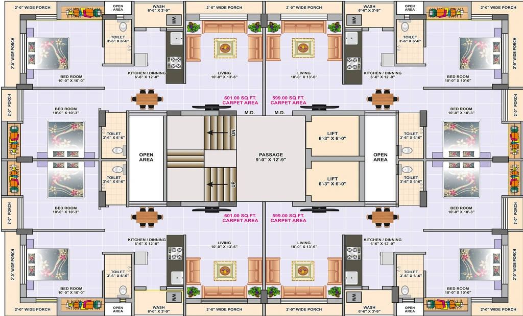 Floor Plan of Shree Manhari Enclave in Rail Nagar, Rajkot - Image 435347