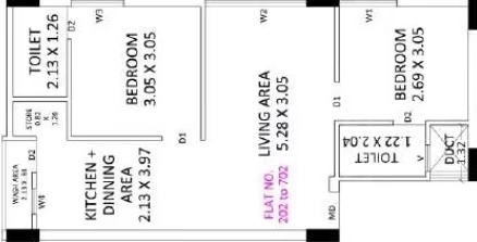 2 BHK Flat in Shriji Bombay Silver 4 in Rail Nagar, Rajkot - Image 931216