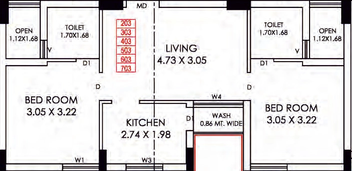 2 BHK Flat in Shreeji Shivalay Sanidhya in Kotharia, Rajkot - Image 931225