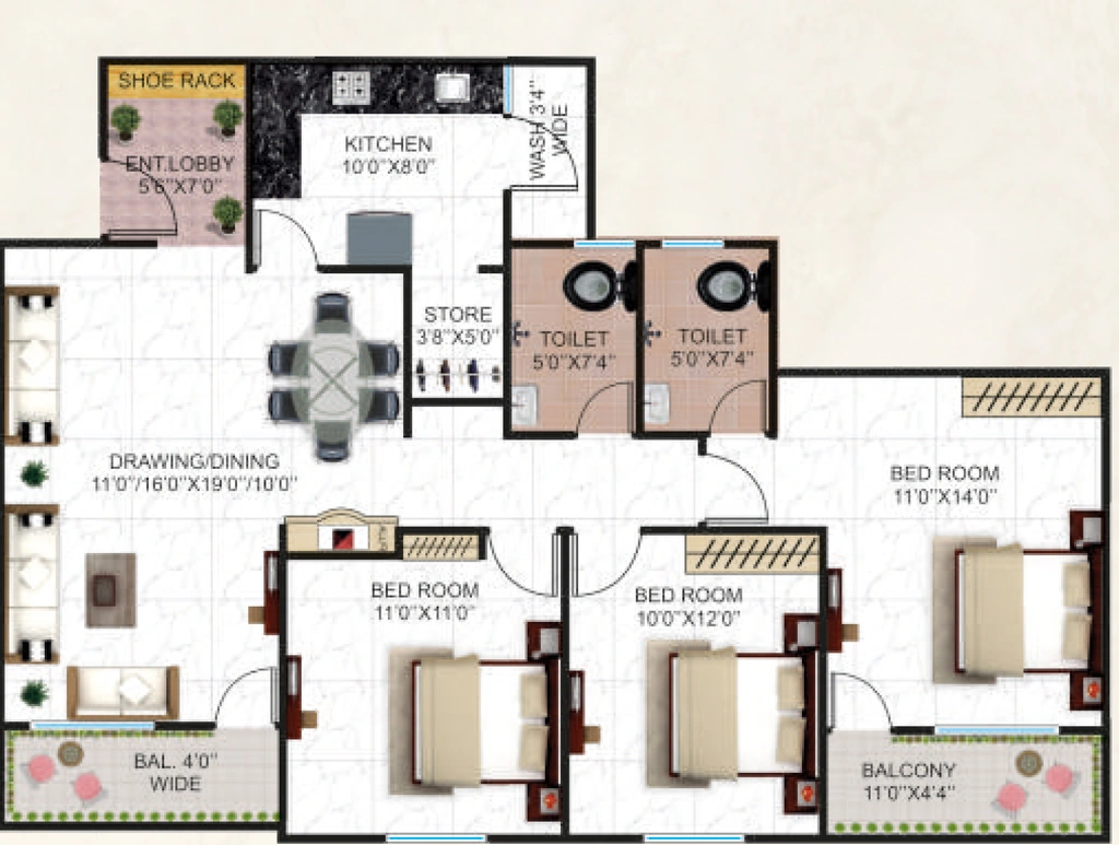 3 BHK Flat in DR Sahaj Sangam in Lalghati, Bhopal - Image 931236