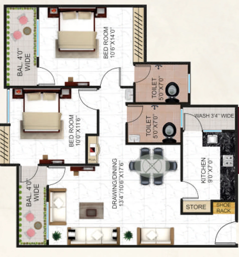 2 BHK Flat in DR Sahaj Sangam in Lalghati, Bhopal - Image 931234