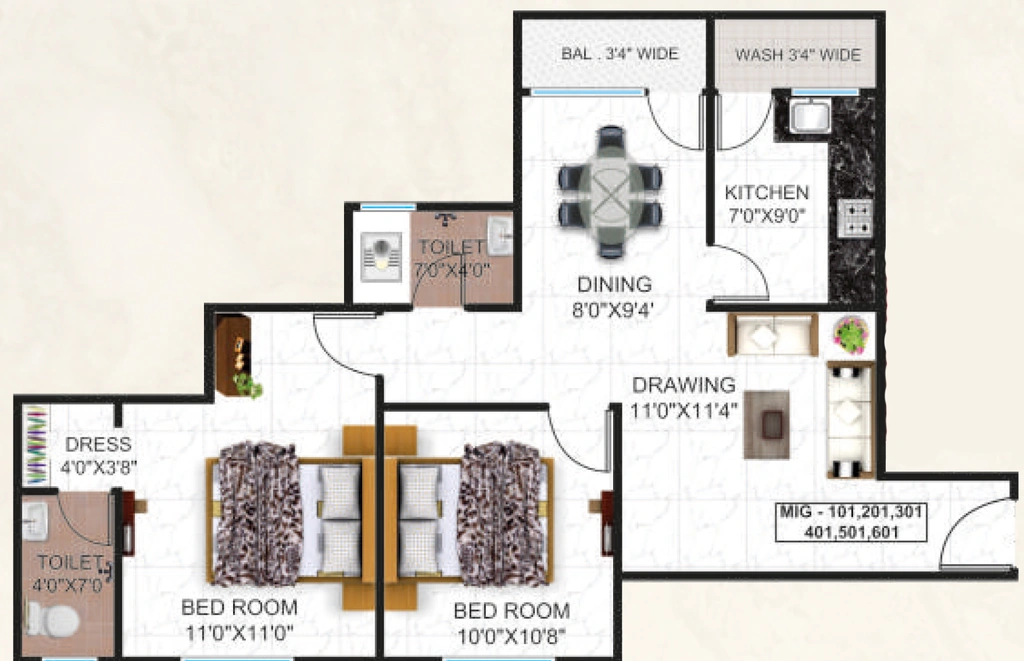 2 BHK Flat in DR Sahaj Sangam in Lalghati, Bhopal - Image 931233