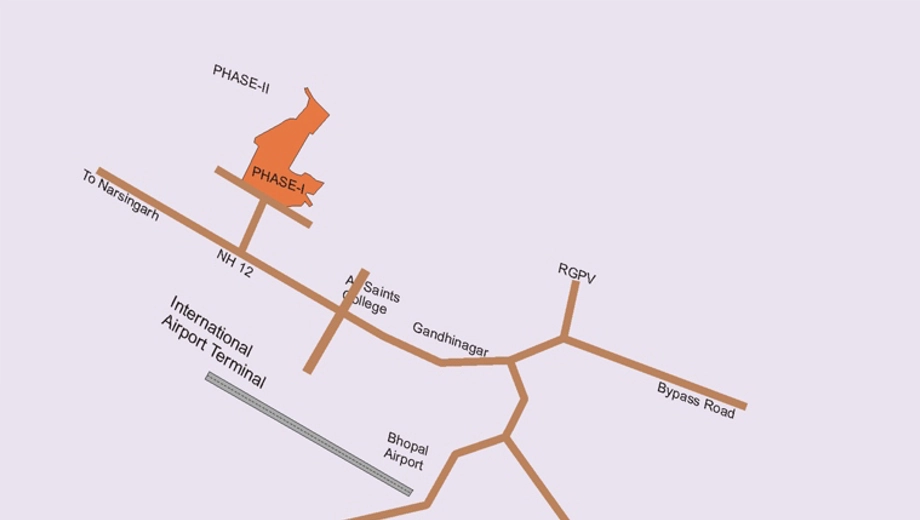 Location of Alark Signature Park in Gandhi Nagar, Bhopal - Image 435450