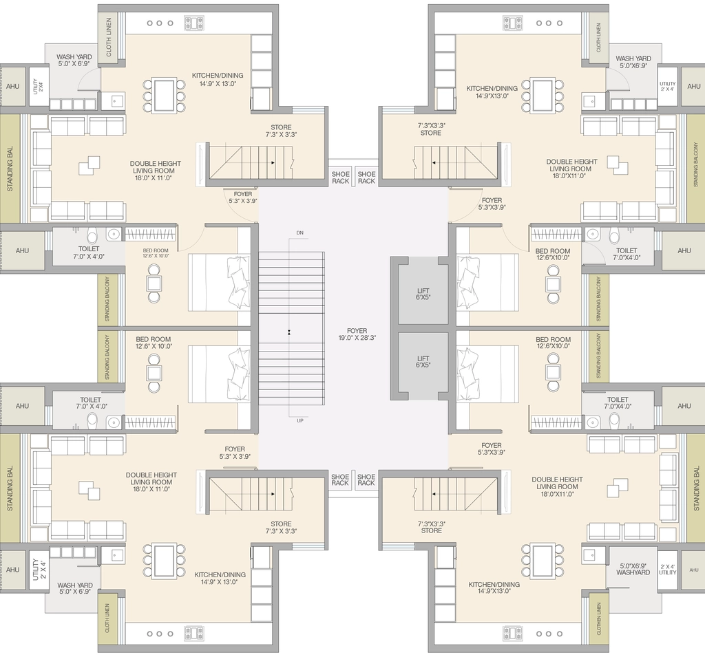Floor Plan of Nivani Sky Udyaat in Ghanteshwer, Rajkot - Image 435529
