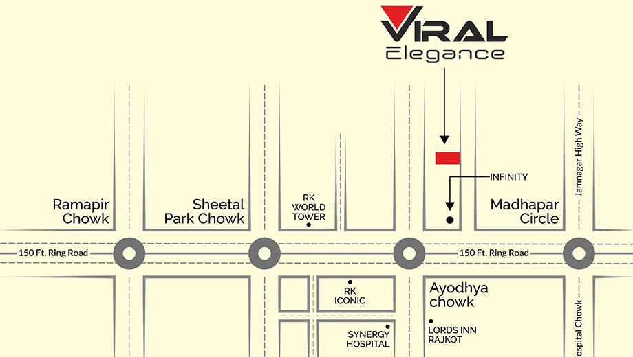 Location of Shri Viral Elegance in Madhapar, Rajkot - Image 435543