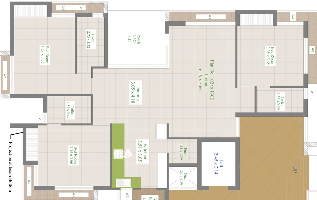 3 BHK Flat in Shubh Hilton Bellevue in Nana Mava, Rajkot - Image 931299