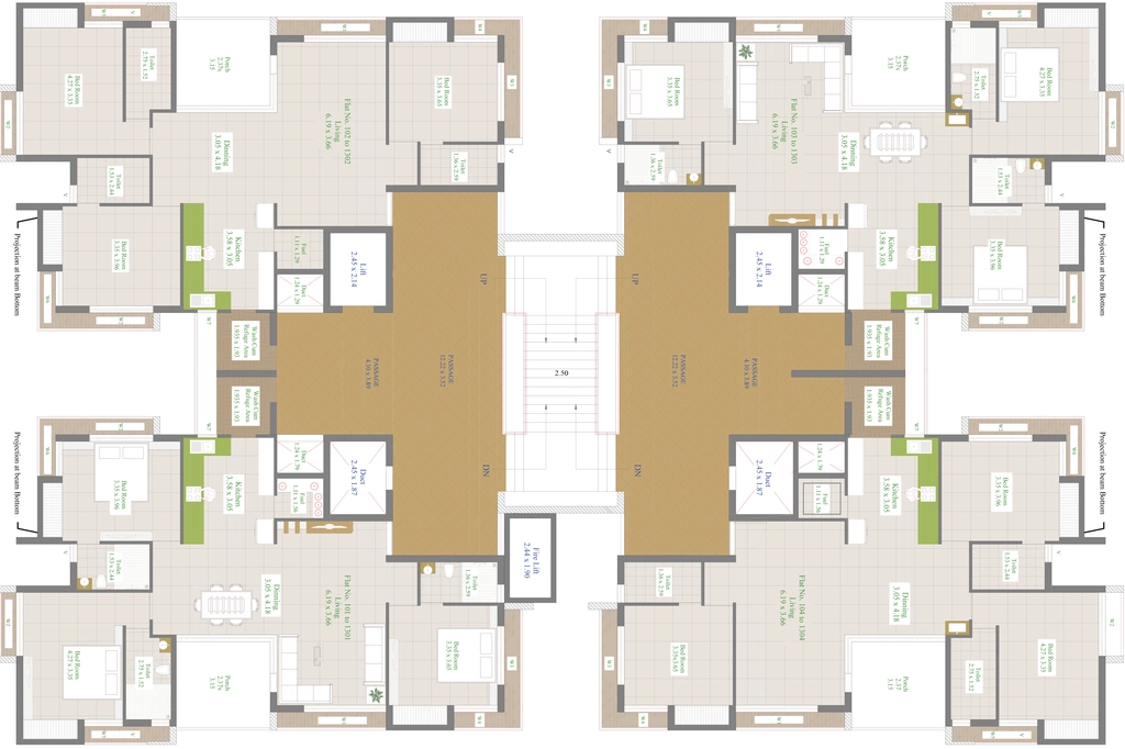 Floor Plan of Shubh Hilton Bellevue in Nana Mava, Rajkot - Image 435560