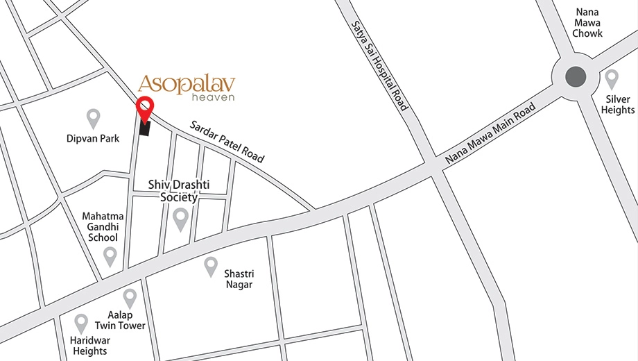 Location of Shyam Asopalav Heaven in Nana Mava, Rajkot - Image 435578