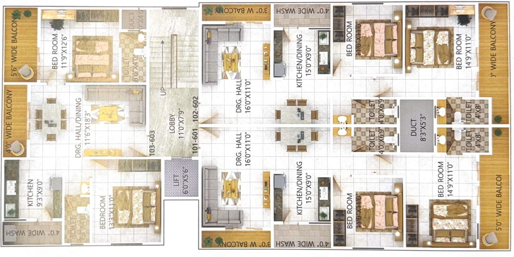 Floor Plan of Aarnik Shiv Enclave in Manish Nagar, Nagpur - Image 435596