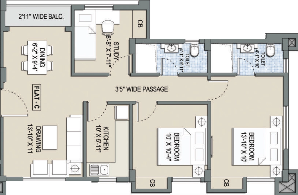 2.5 BHK Flat in Purti Nest in New Alipore, Kolkata - Image 931313