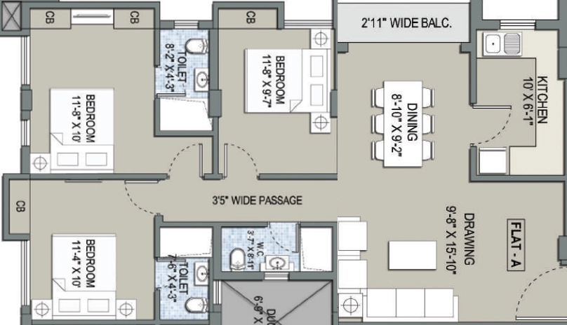 3 BHK Flat in Purti Nest in New Alipore, Kolkata - Image 931314