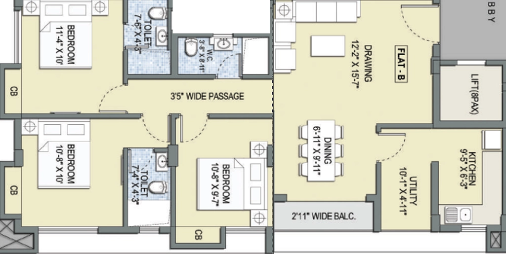 3 BHK Flat in Purti Nest in New Alipore, Kolkata - Image 931315