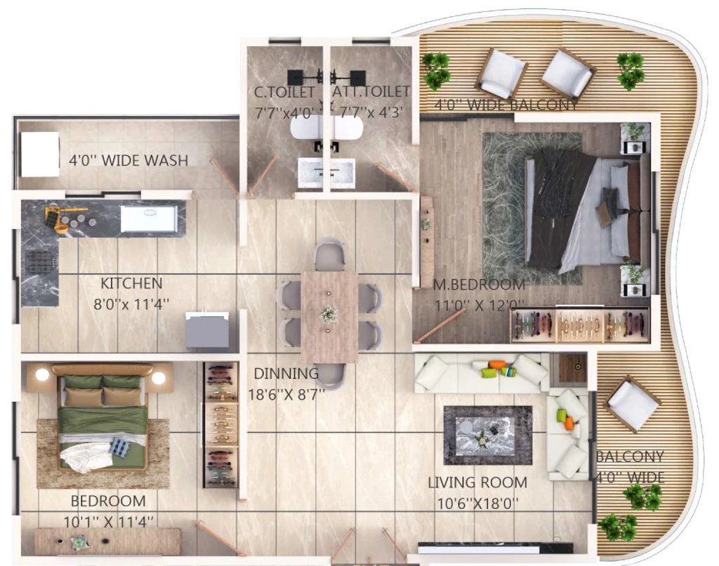 2 BHK Flat in Median Aaviraa Residences in Manish Nagar, Nagpur - Image 931320