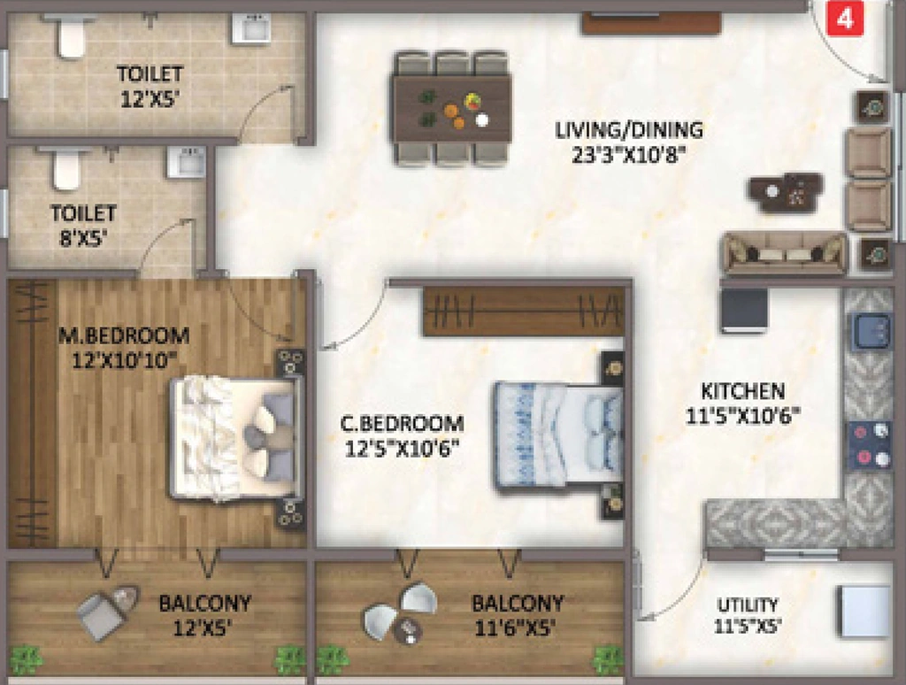 2 BHK Flat in Jai Signature in Hoodi, Bangalore - Image 931322