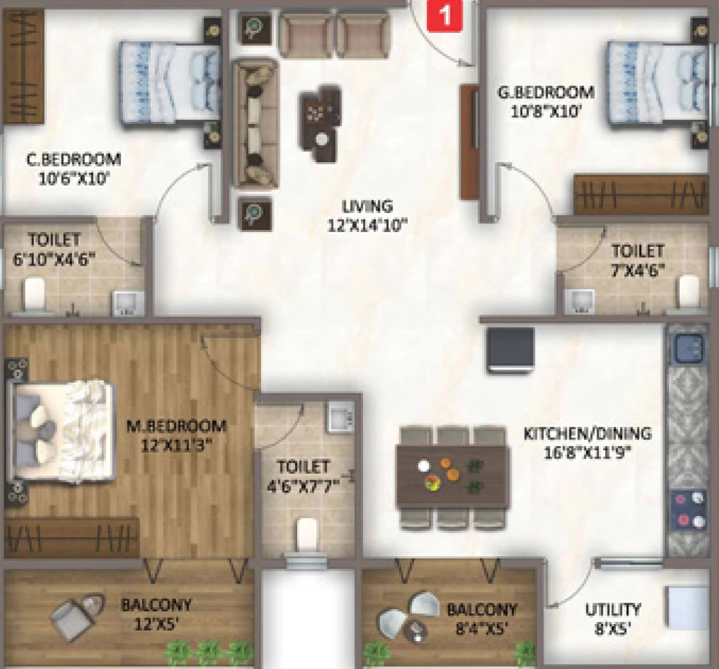 3 BHK Flat in Jai Signature in Hoodi, Bangalore - Image 931325