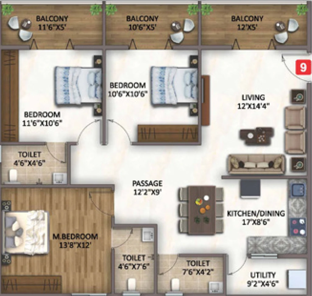 3 BHK Flat in Jai Signature in Hoodi, Bangalore - Image 931327
