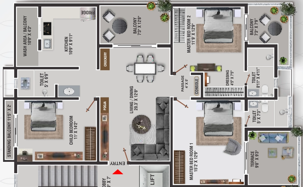 3 BHK Flat in Elevate Amore Heights in Besa, Nagpur - Image 931330