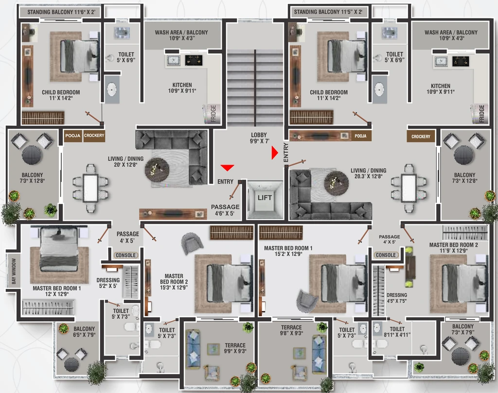 Floor Plan of Elevate Amore Heights in Besa, Nagpur - Image 435631