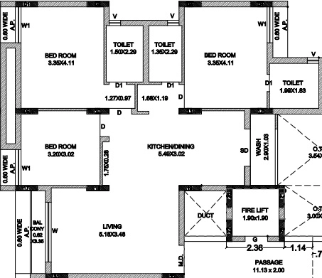 3 BHK Flat in Dev Sundaram Gold in Manharpur, Rajkot - Image 931331