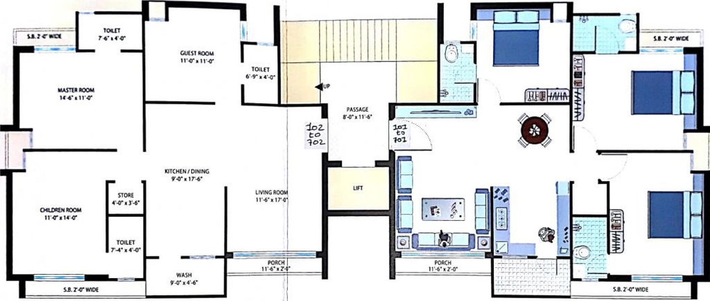 Floor Plan of Surya Omkar Hight in Nana Mava, Rajkot - Image 435643