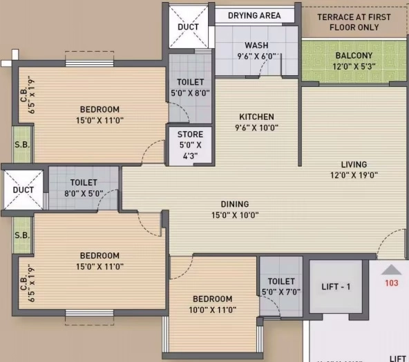 3 BHK Flat in Shyamal Suvarna Bhoomi in Mota Mava, Rajkot - Image 931336