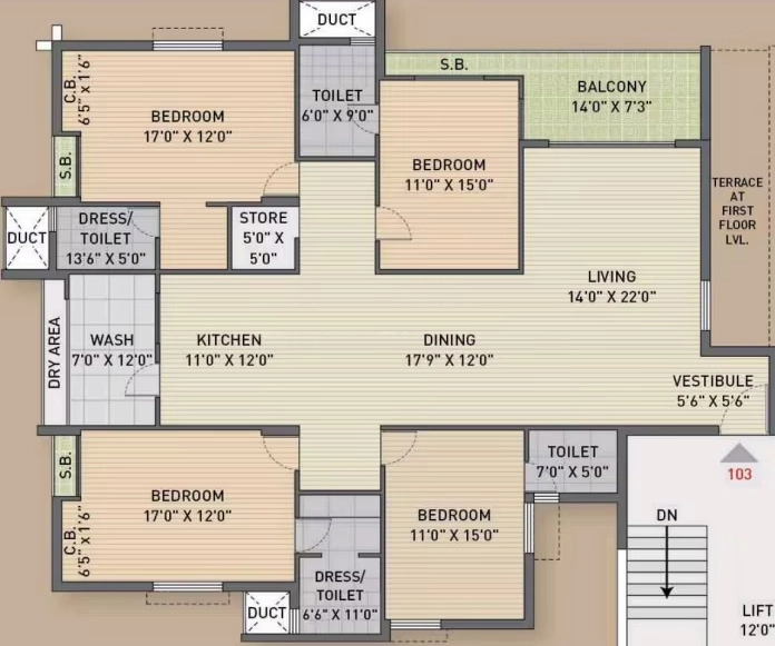 4 BHK Flat in Shyamal Suvarna Bhoomi in Mota Mava, Rajkot - Image 931337