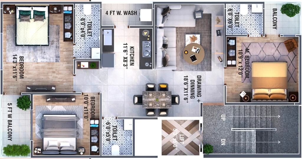 3 BHK Flat in Ayush Ashiyana in Manish Nagar, Nagpur - Image 931338