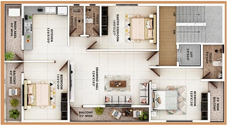 3 BHK Flat in Eakveera Arjun Residency 5 in Manish Nagar, Nagpur - Image 931340