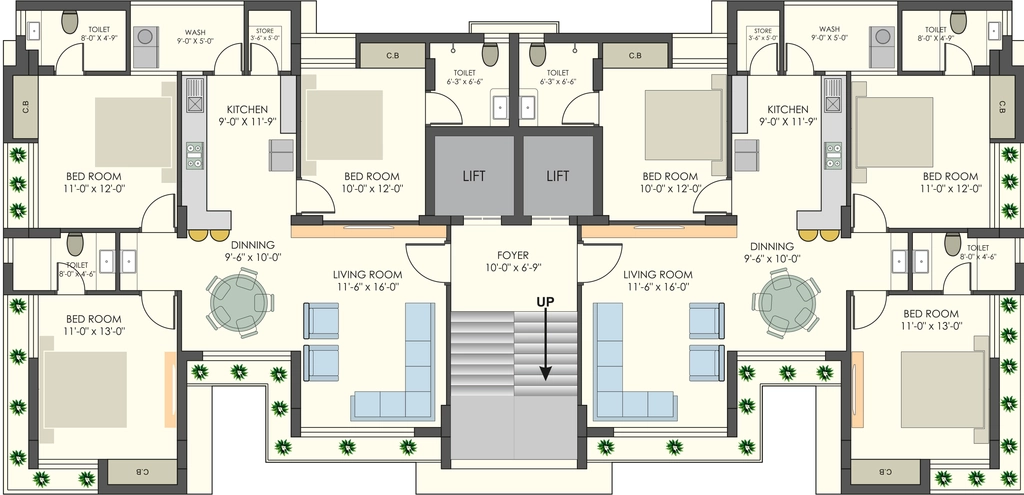 Floor Plan of Swastik Panchtatva 3 in Nana Mava, Rajkot - Image 435673