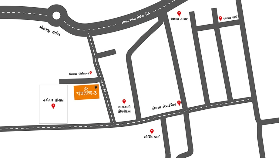 Location of Swastik Panchtatva 3 in Nana Mava, Rajkot - Image 435672