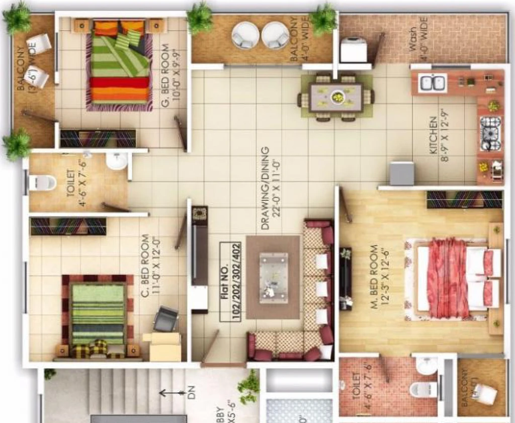 3 BHK Flat in Empire Magnum Opus in Narendra Nagar, Nagpur - Image 931341