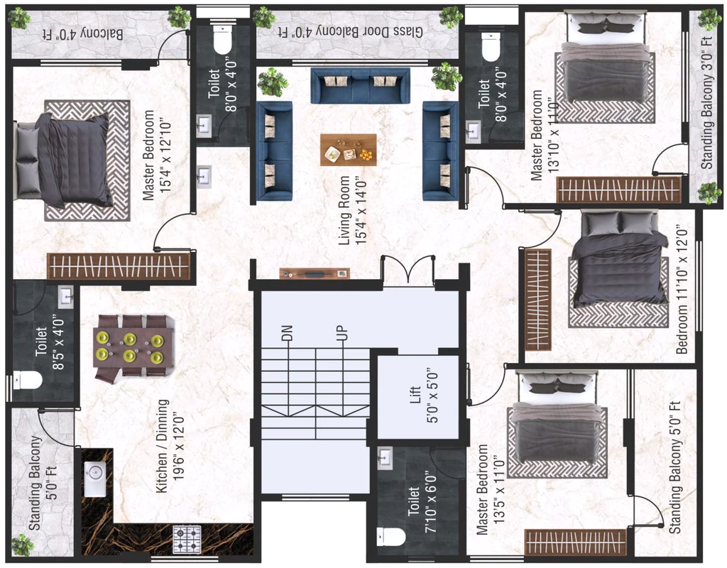 4 BHK Flat in Katiyar Mitali Mansion in Manish Nagar, Nagpur - Image 931343