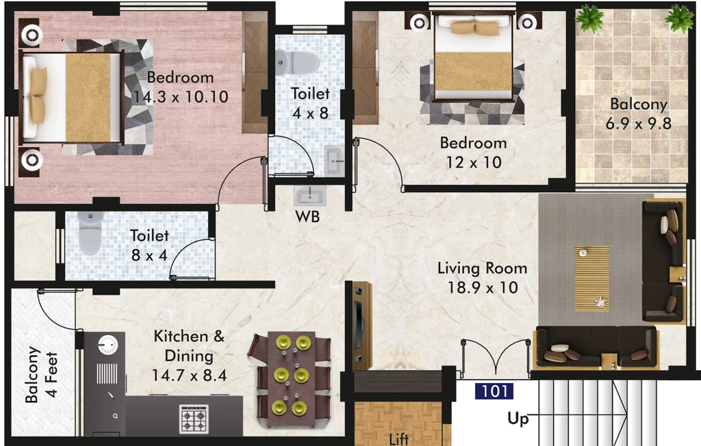 2 BHK Flat in Katiyar Nishka Enclave in New Manish Nagar, Nagpur - Image 931344