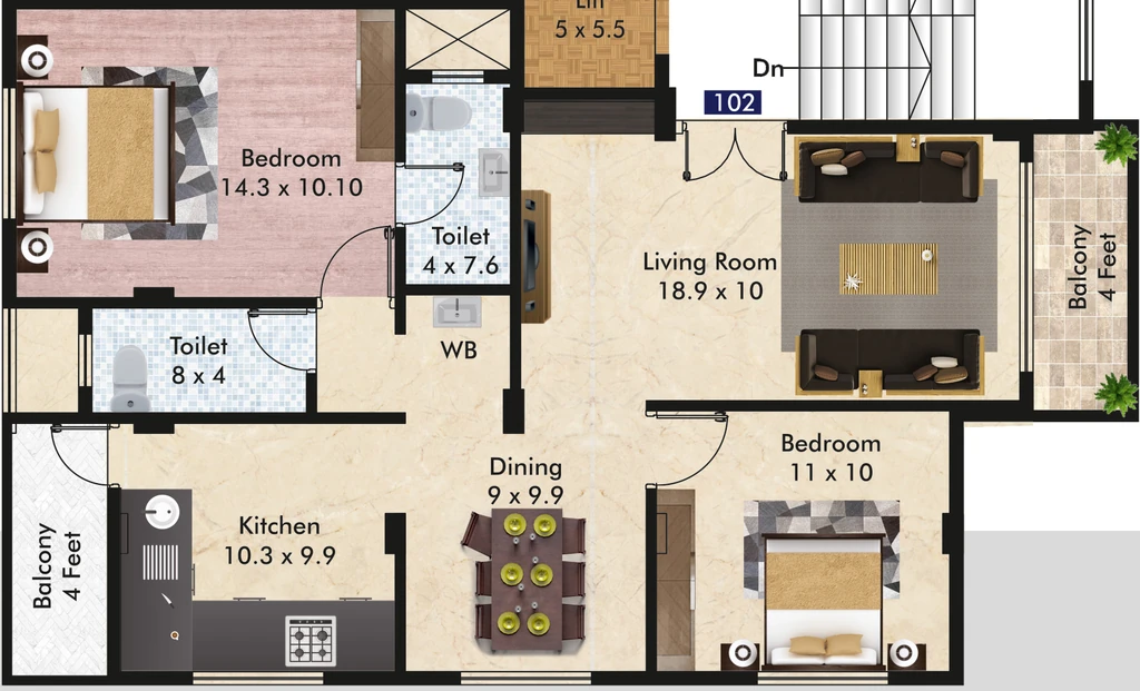 2 BHK Flat in Katiyar Nishka Enclave in New Manish Nagar, Nagpur - Image 931345