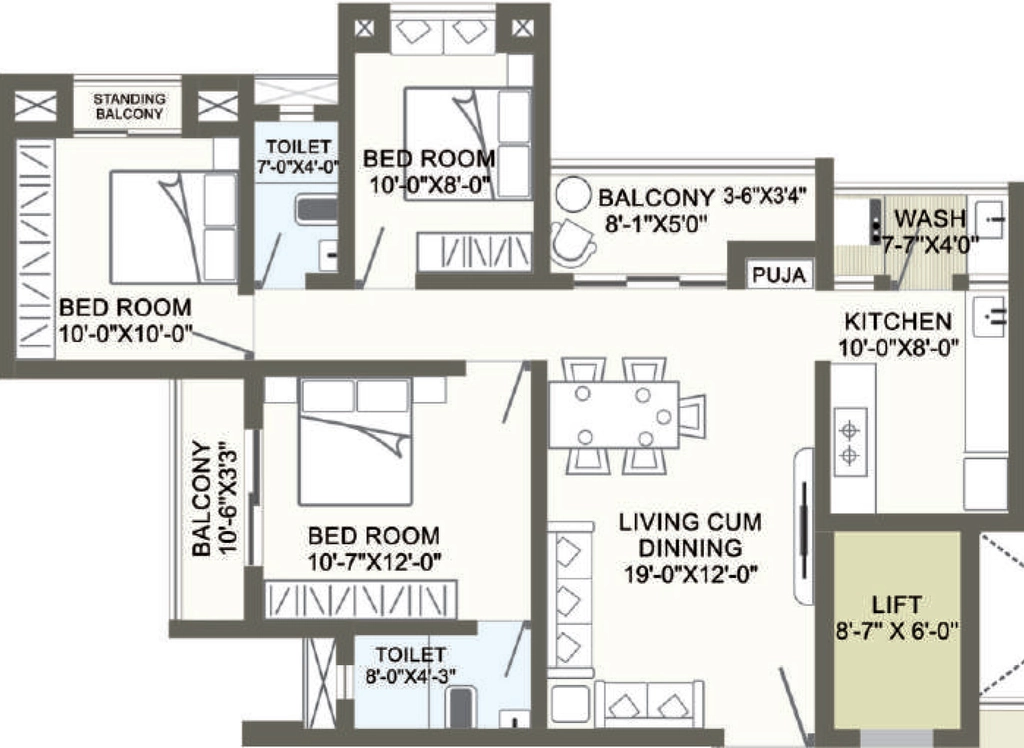 2.5 BHK Flat in Mahalaxmi Altivo in Besa, Nagpur - Image 931357