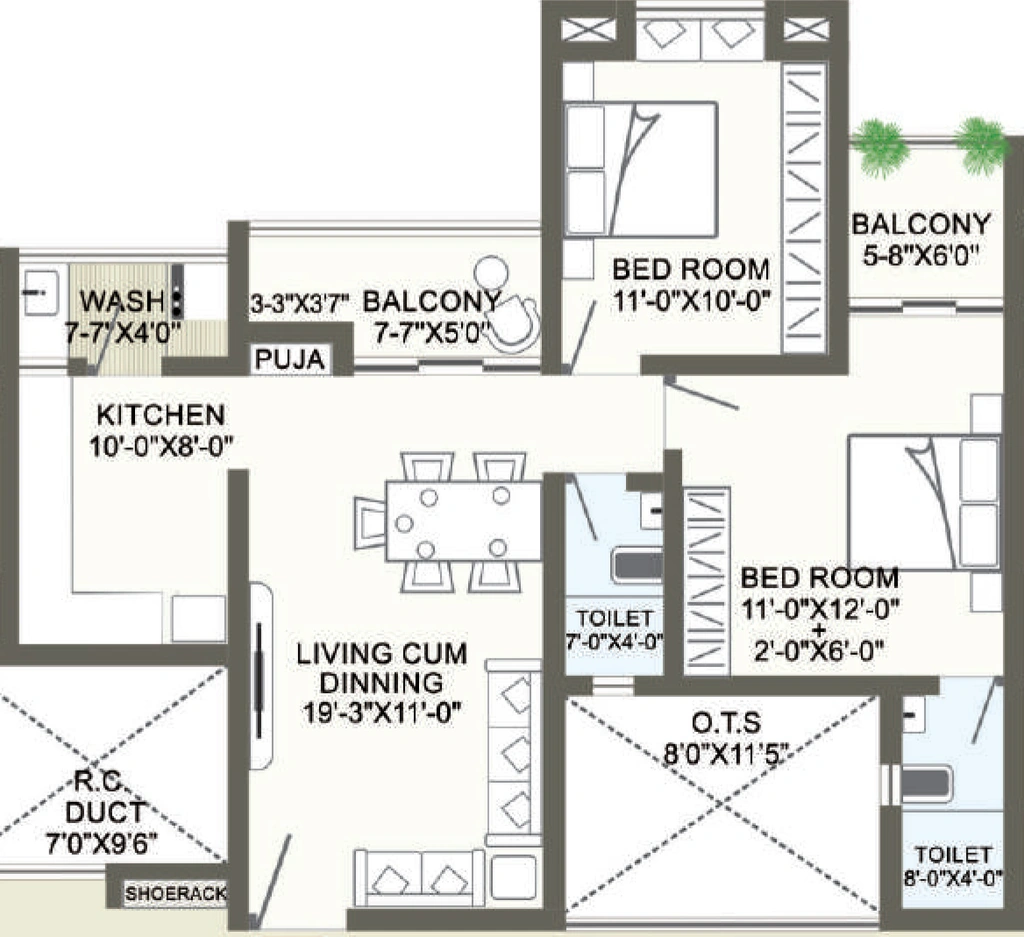 2 BHK Flat in Mahalaxmi Altivo in Besa, Nagpur - Image 931356