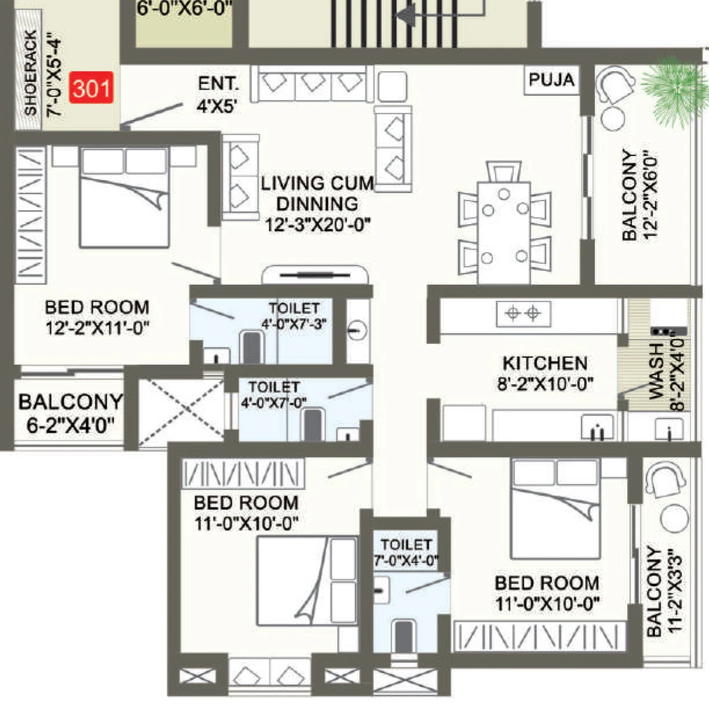 3 BHK Flat in Mahalaxmi Altivo in Besa, Nagpur - Image 931358